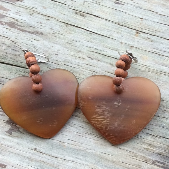 bebe Distressed Heart Earrings set in 925 Posts - Picture 4 of 10